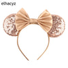 Disney Sequined Mouse Ear Headband with Rainbow Bow, Festival Party Hairband for Women & Girls