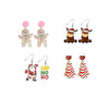 4-Pair Christmas Acrylic Earrings Set - Cartoon Tree, Dinosaur & Santa Hat Drop Earrings for Women