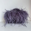 Pearl Bead Feather Fur Acrylic Crystal Box Clutch — Handmade Evening Party Handbag