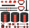 88 lb (40 kg) 4-in-1 Adjustable Dumbbell Set — Converts to Barbell & Kettlebells for Home Gym Strength Training