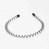 Unisex Black Metal Non-Slip Wavy Headband - Elastic Spring Hair Hoop for Men & Women