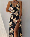 Women's Gradient Print Convertible Off-Shoulder V-Neck Bandage Ankle-Length Summer Dress