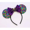 Disney Mickey Mouse Sequin Ears Headband with Bow - Halloween Party Cosplay Hairband for Women & Kids