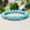 Handmade Turquoise & Malachite Rough Gemstone Bracelet - Healing Crystal Energy Yoga Bracelet