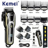 Kemei Rechargeable Cordless Hair Clipper, Professional Men's Trimmer with Limit Combs, 3-Hour Run Time
