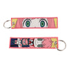 Anime Embroidered Keychain Double-Sided Key Fob 3 x 13 cm (1.2 x 5.1 in) for Backpacks Cars Motorcycles Gift