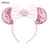 Disney Mickey Mouse Sequin Ears Headband with Bow - Halloween Party Cosplay Hairband for Women & Kids