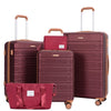 3-Piece Hardside Luggage Set 28/24/20 in ABS Suitcases with TSA Lock & 360° Double Spinner Wheels