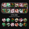 12-Grid Box 3D Nail Art Beads & Rhinestones - Colorful Pearls, Stars, Moons & Gold Slices for DIY Manicure