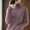 Women's Merino-Blend Mock Neck Sweater - Soft Long-Sleeve Pullover, Casual Solid Knit (Autumn/Winter)