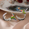 3D Hummingbird Stud Earrings for Women - Cute Animal Jewelry, Silver & Gold, 15mm & 20mm
