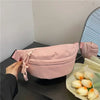 Women's Canvas PU Half Moon Fanny Pack Crossbody Sling Waist Belt Bag
