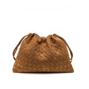 Large Capacity Woven Bucket Crossbody Shoulder Bag for Women PU Leather Messenger