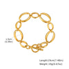 Chunky Toggle Link Bracelet for Women, Stainless Steel Gold and Silver Plated, Tarnish-Resistant