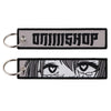 Anime Embroidered Keychain Double-Sided Key Fob 3 x 13 cm (1.2 x 5.1 in) for Backpacks Cars Motorcycles Gift