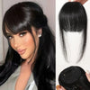 Natural Blunt Cut Black Clip-In Bangs 100% Human Hair Fringe Lightweight Wispy Extension