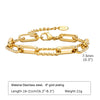 Chunky Gold-Plated Stainless Steel Link Chain Bracelet for Women — Waterproof Layering Wristband
