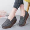 Women's Suede Slip-On Loafers – Flat Platform Moccasins, Casual Round-Toe Flats