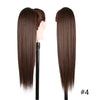 Long Ombre Blonde Synthetic Clip-In Braided Wavy Ponytail Hairpiece — Black to Brown Hair Extension