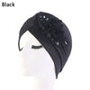 Sequin Flower Turban Head Wrap - Bonnet Bandana Inner Hijab Sleep Cap for Women