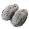Women's Faux Fur Slippers, Plush Fuzzy Slides, Cozy Flat House & Outdoor Shoes