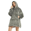 Oversized Sherpa Fleece Hoodie Blanket with Sleeves – Giant TV Pullover Robe with Hood & Pockets
