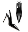 Pointed Toe Patent PU Strappy Stiletto Heels — Platform Party Sandals for Women