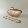 Pearl Brown Marble Acrylic Box Clutch – Bridal & Evening Mini Purse with Chain