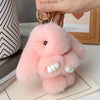 15 cm (5.9 in) Rabbit Fur Pom Pom Keychain – Cute Bag Charm & Car Pendant for Women Gifts