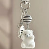 Fluffy 3D Animal Resin Keychain – Alpaca, Elk, Capybara & Goose Cute Bag Charm