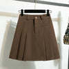 Plus Size Korean Style Pleated High-Waist A-Line Mini Skirt, Two-Piece Look
