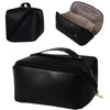 Large Capacity PU Leather Travel Makeup Bag – Water-Resistant Cosmetic & Toiletry Organizer