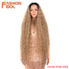 Synthetic Lace Front Wig 42-Inch (105 cm) Ombre Brown Loose Water Wave Curly Heat-Resistant Cosplay Wig