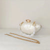 Pearl Brown Marble Acrylic Box Clutch – Bridal & Evening Mini Purse with Chain