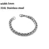 316L Stainless Steel Cuban Figaro Chain Bracelet, Unisex Vintage Punk K-Pop Link Bracelet