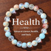 Aura Quartz & Ocean Sediment Bead Bracelet 8 mm (0.31 in) Unisex Crystal Jewelry for Abundance