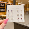 S925 Silver Needle Mini Stud Earrings Set for Women and Girls, Cute Geometric Fashion Jewelry Gift