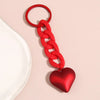 Handmade Heart Resin Keychain with Acrylic Link Chain Handbag Pendant for Women and Girls Gift