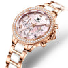 OLEVS Women's Ceramic 35mm Quartz Chronograph Watch - Waterproof Luminous Date Elegant Dress Wristwatch