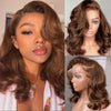 Chocolate Brown Bob Body Wave 4x4 Transparent Lace Closure Brazilian Human Hair Wig for Women