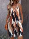 Women's Summer Abstract Print Jumpsuit Spaghetti Strap Loose Fit Romper for Vacation & Casual