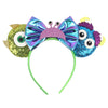 Disney Mickey Mouse Sequin Ears Headband with Bow - Halloween Party Cosplay Hairband for Women & Kids