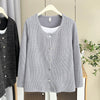 Women's Plus Size 4XL Retro Faux Two-Piece Knit Sweater - Casual Long Sleeve Pullover