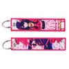 Anime Embroidered Keychain Double-Sided Key Fob 3 x 13 cm (1.2 x 5.1 in) for Backpacks Cars Motorcycles Gift