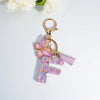 Sequin Letter Keychain with Tassel & Butterfly Charm – Initial A-Z Resin Keyring for Women, Bag & Car (55mm / 2.2 in)