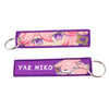 Anime Embroidered Keychain Double-Sided Key Fob 3 x 13 cm (1.2 x 5.1 in) for Backpacks Cars Motorcycles Gift