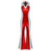 Women's Metallic Disco Jumpsuit 70s 80s Flared Ankle-Length Party Clubwear