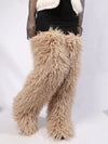 Women's Thigh-High Faux Fur Mongolian Boots - Over-the-Knee Winter Snow Boots with Non-Slip EVA Sole