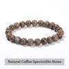 Natural Stone Beaded Bracelet 6/8/10mm — Obsidian Fluorite Quartz Jasper Stretch Yoga Bracelet for Women & Men