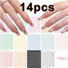 12-Pack Cartoon Stitch Angel Nail Stickers Kawaii Nail Art Decals for Kids Manicure